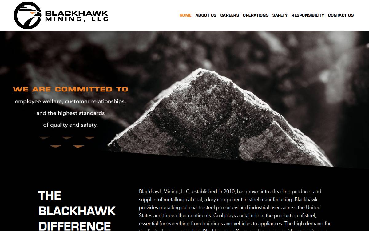 Blackhawk Mining website preview