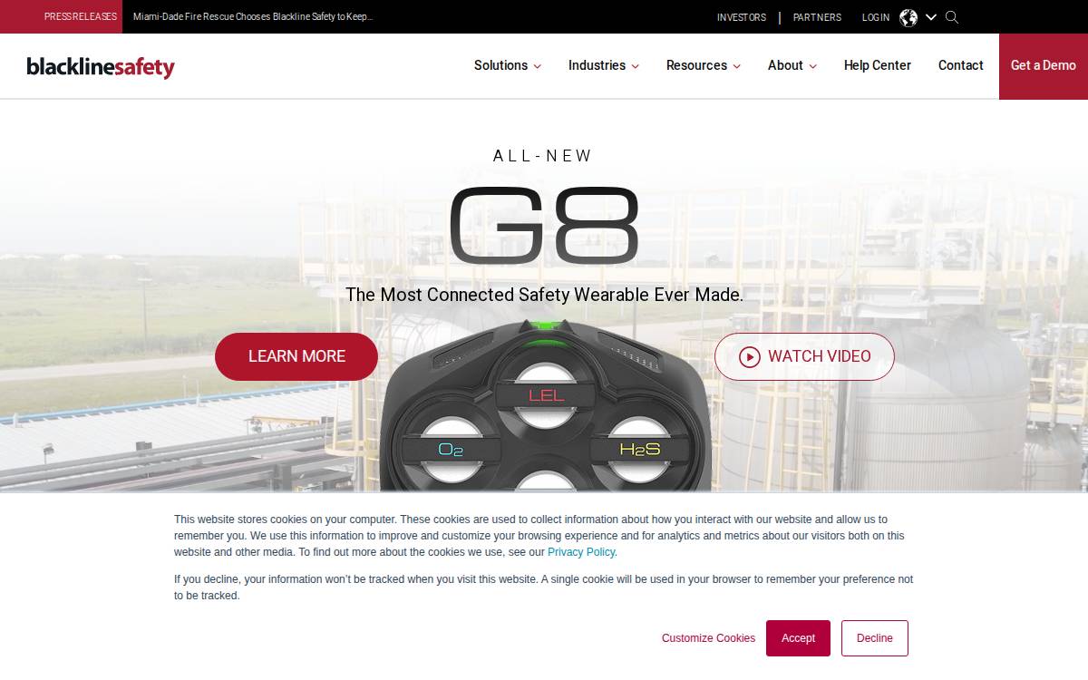Blackline Safety website preview