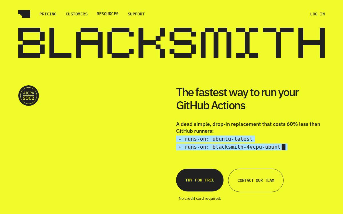 Blacksmith website preview