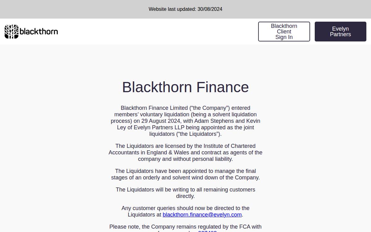 Blackthorn website preview