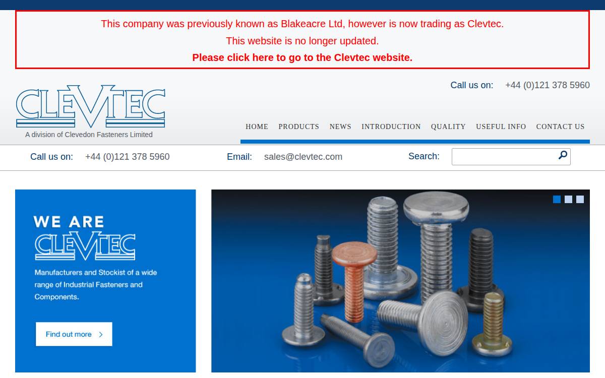 Blakeacre website preview