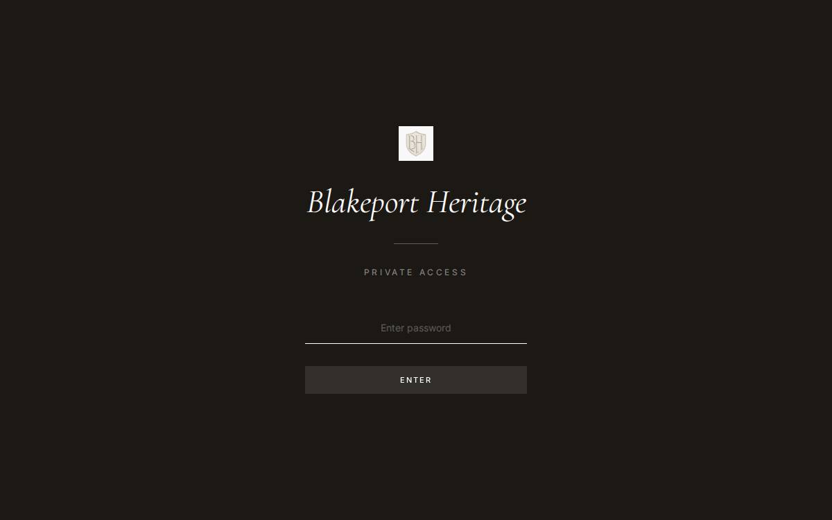 Blakeport Heritage website preview