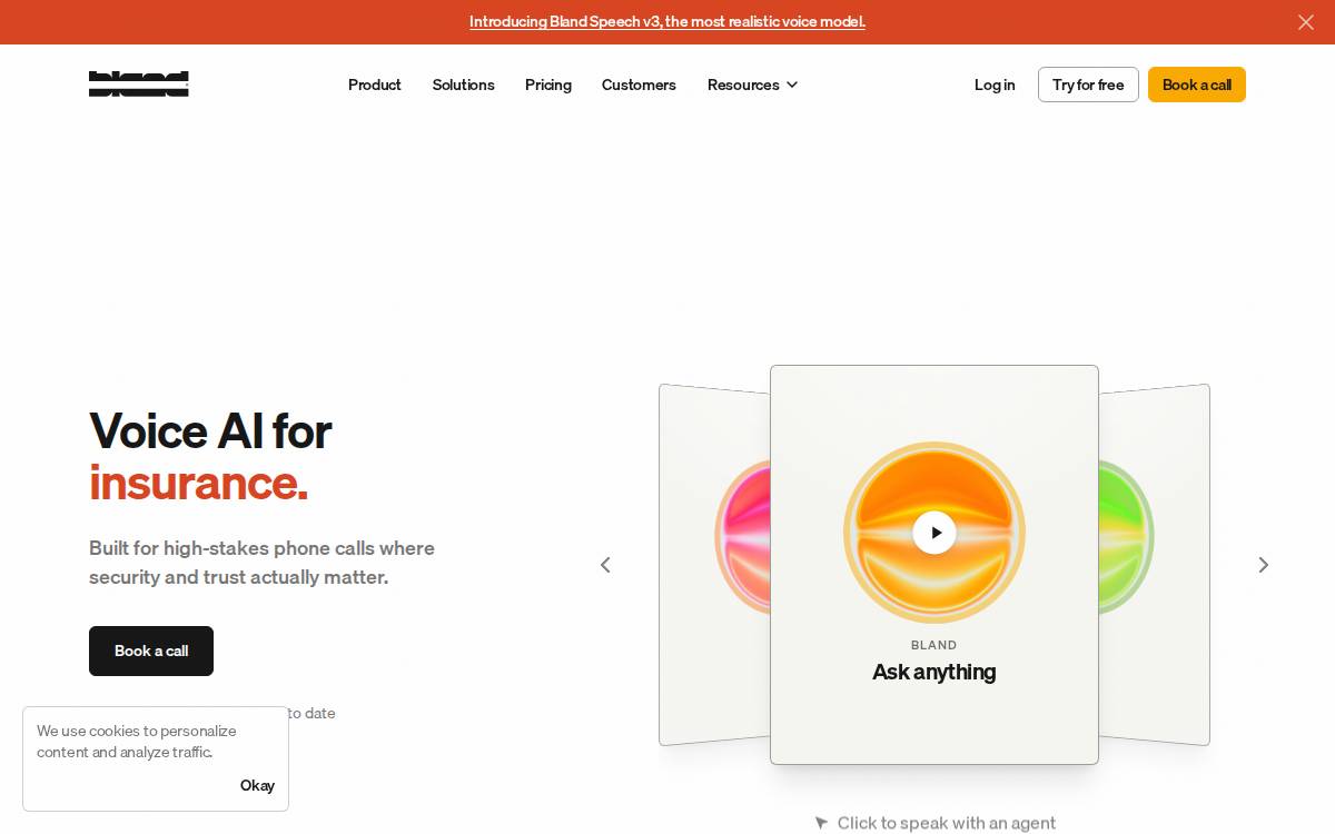 Bland AI website preview