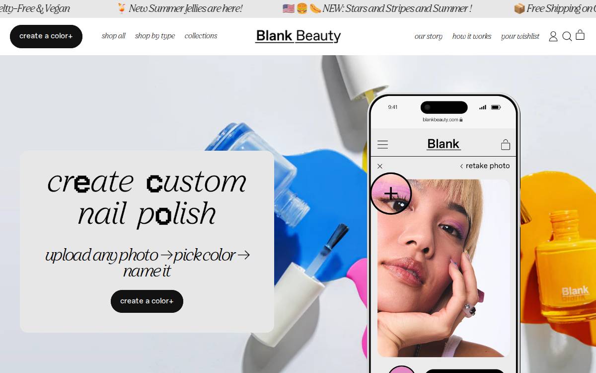 Blank Beauty website preview