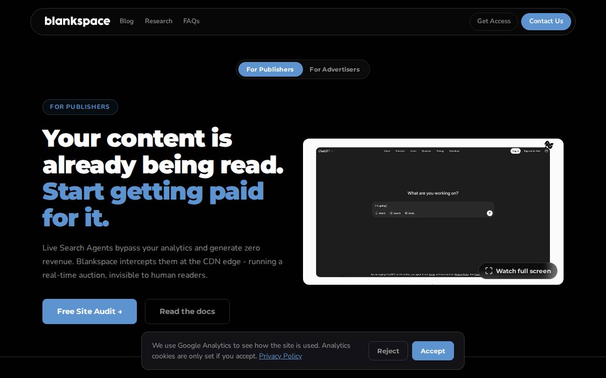 Blankspace website preview