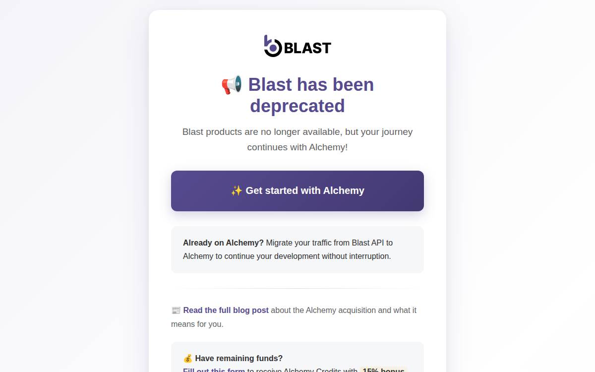 Blastapi website preview