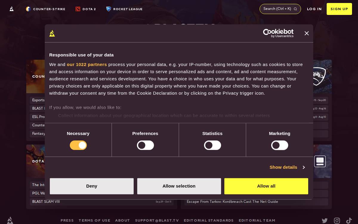 Blastproseries website preview