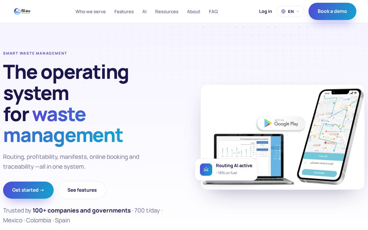 Blau Corp website preview