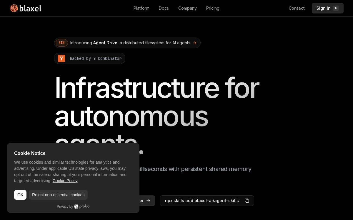 Blaxel website preview