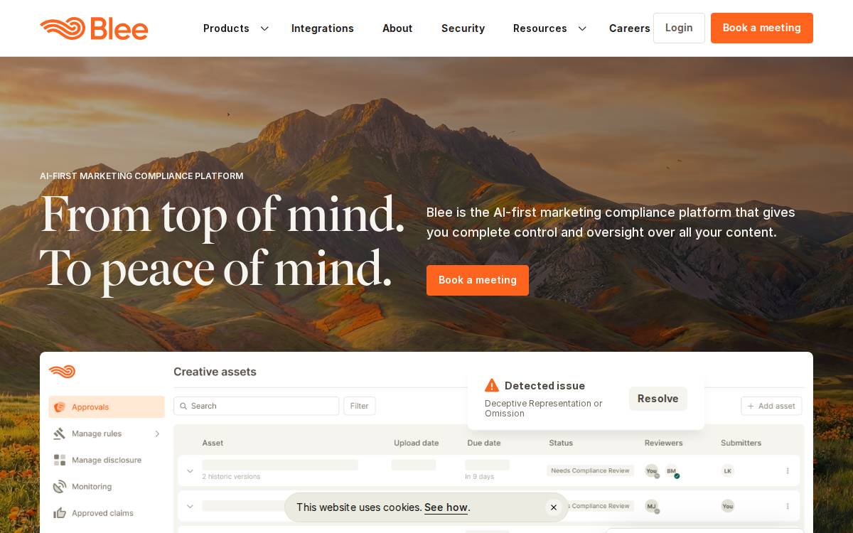 Blee website preview
