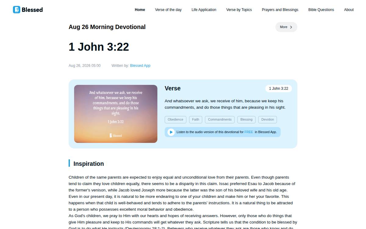 Blessed website preview