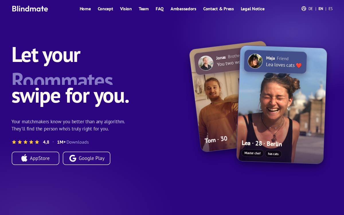 Blindmate website preview