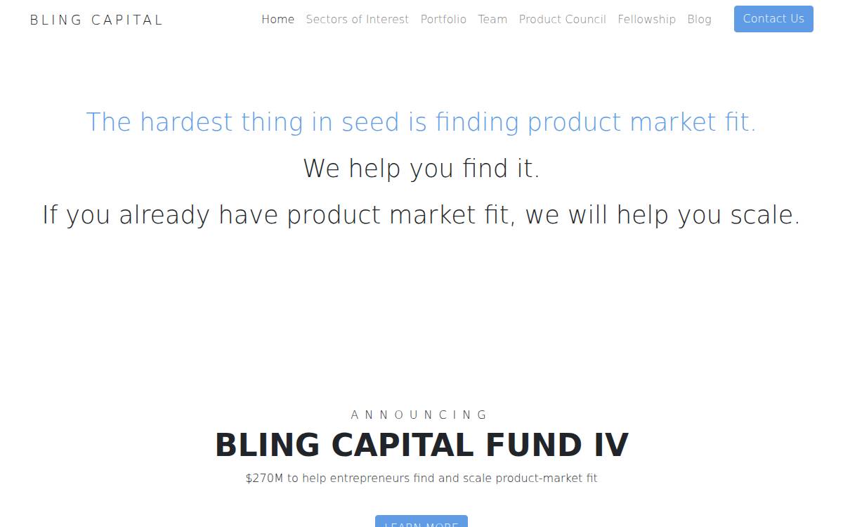 Bling Capital website preview