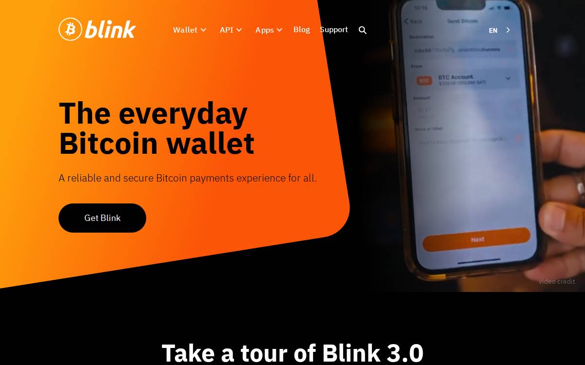 Blink Wallet website preview