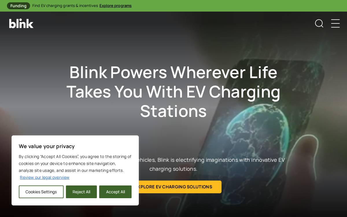 Blinkcharging website preview