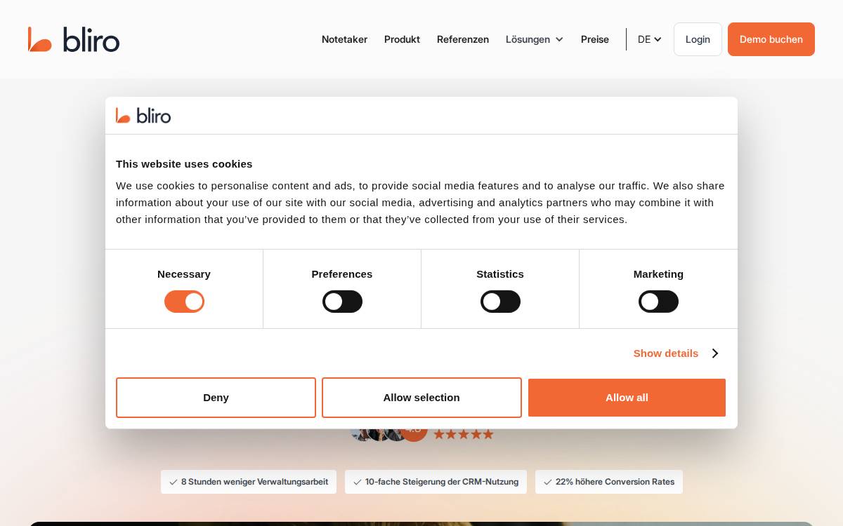 Bliro website preview