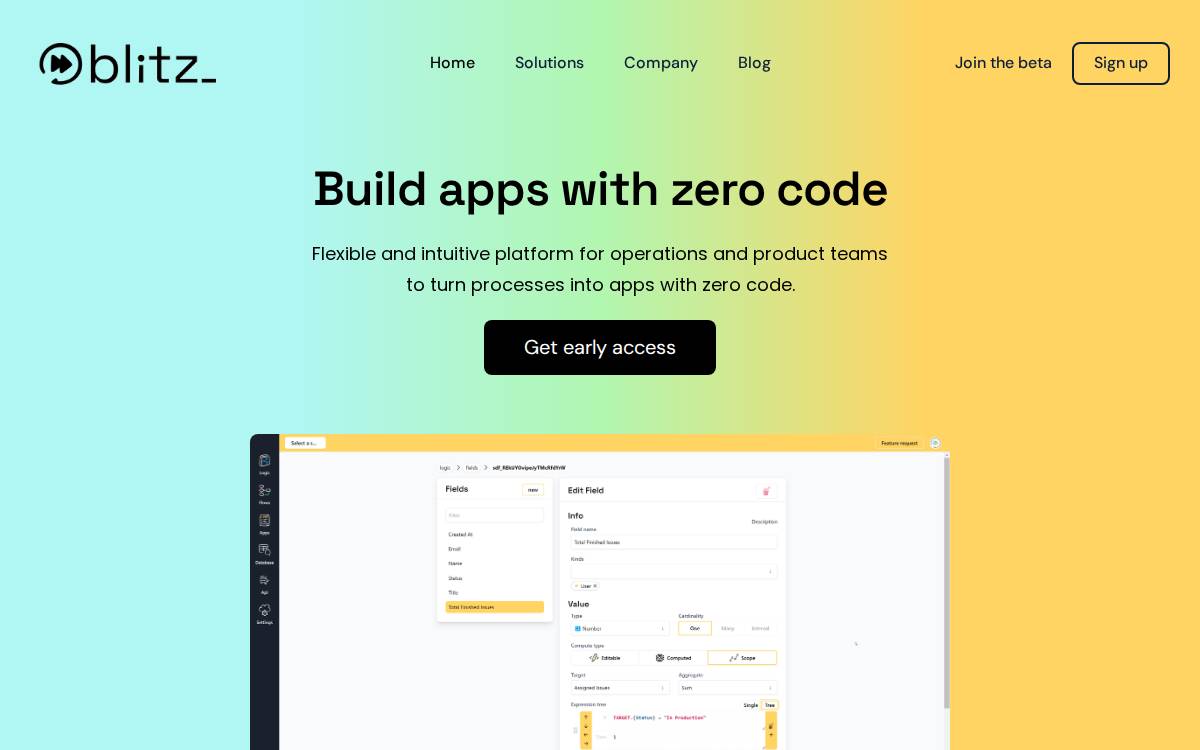 Blitz website preview