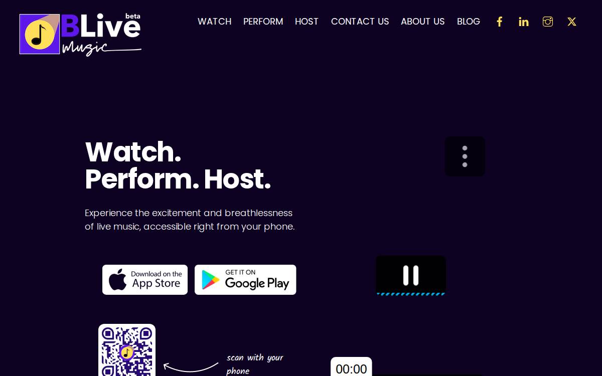 BLive Music website preview