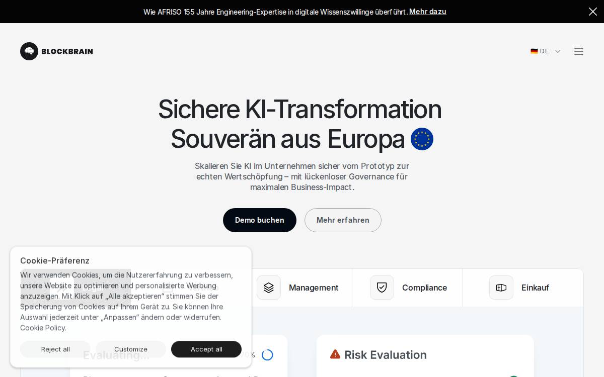 Blockbrain website preview