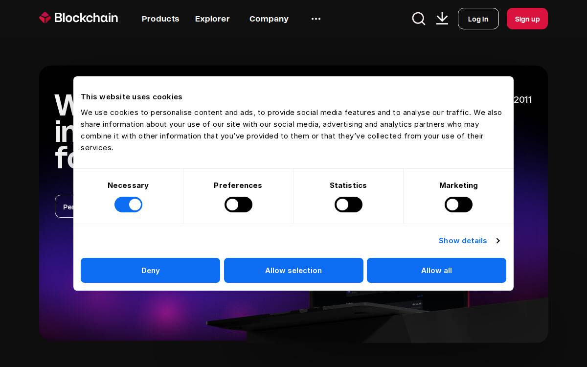Blockchain.com website preview