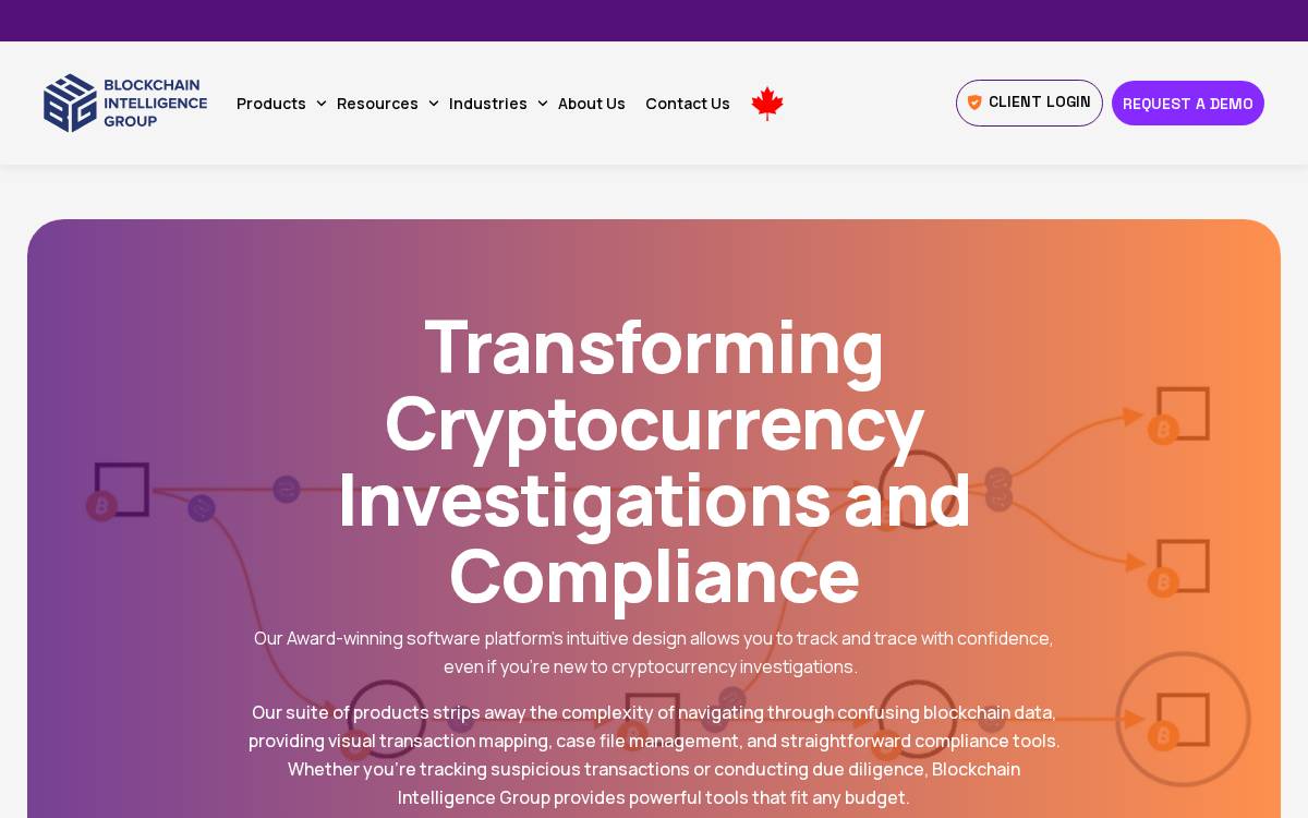 Blockchain Intelligence Group website preview