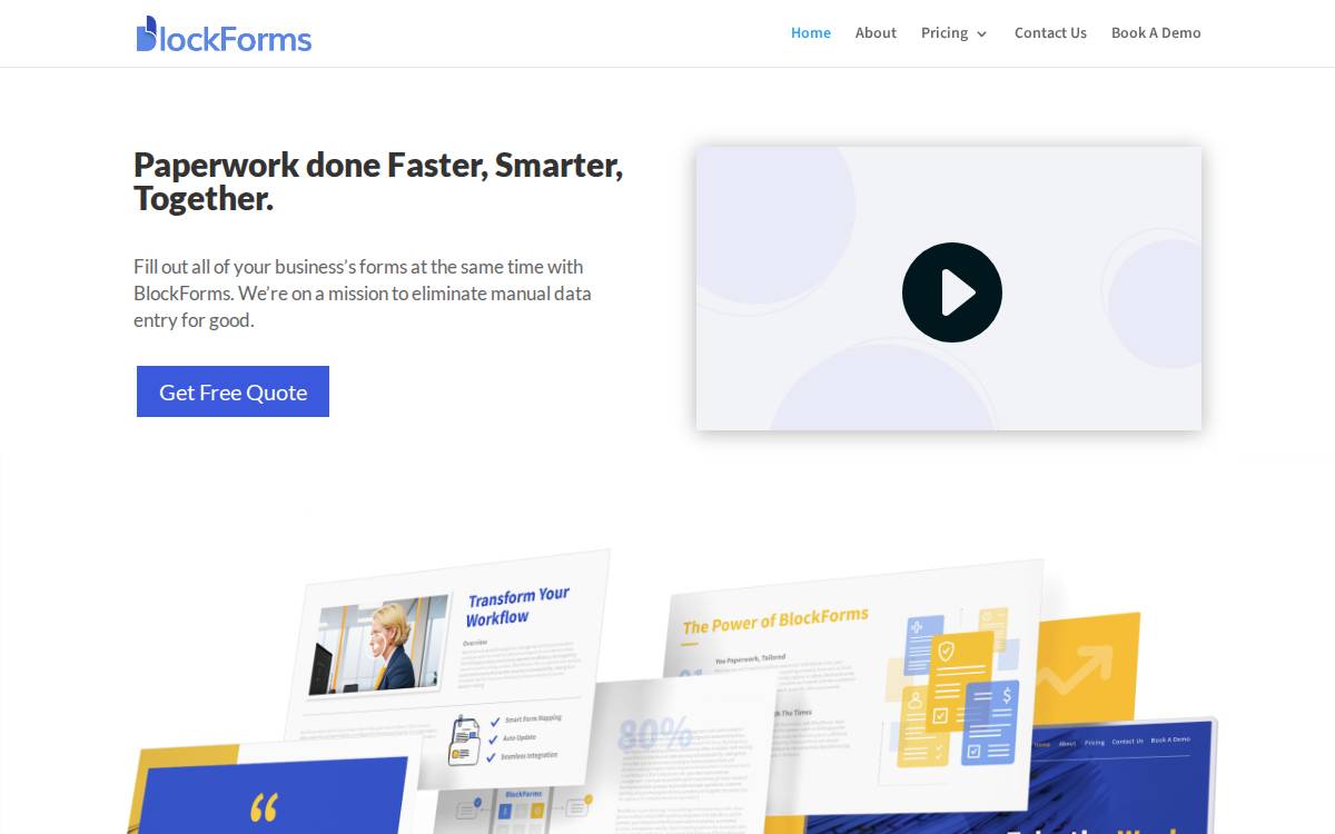 Blockforms website preview