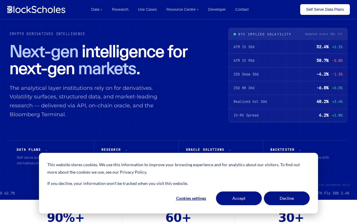 Blockscholes website preview