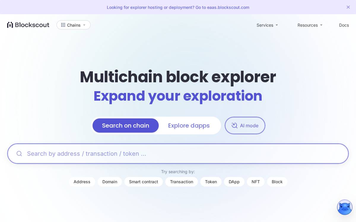 Blockscout website preview