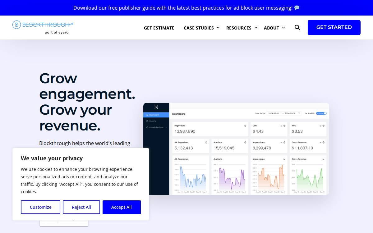 Blockthrough website preview