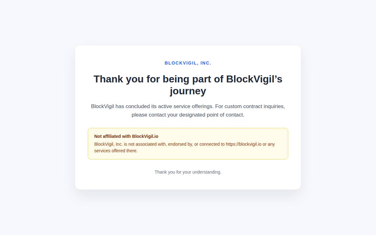 Blockvigil website preview