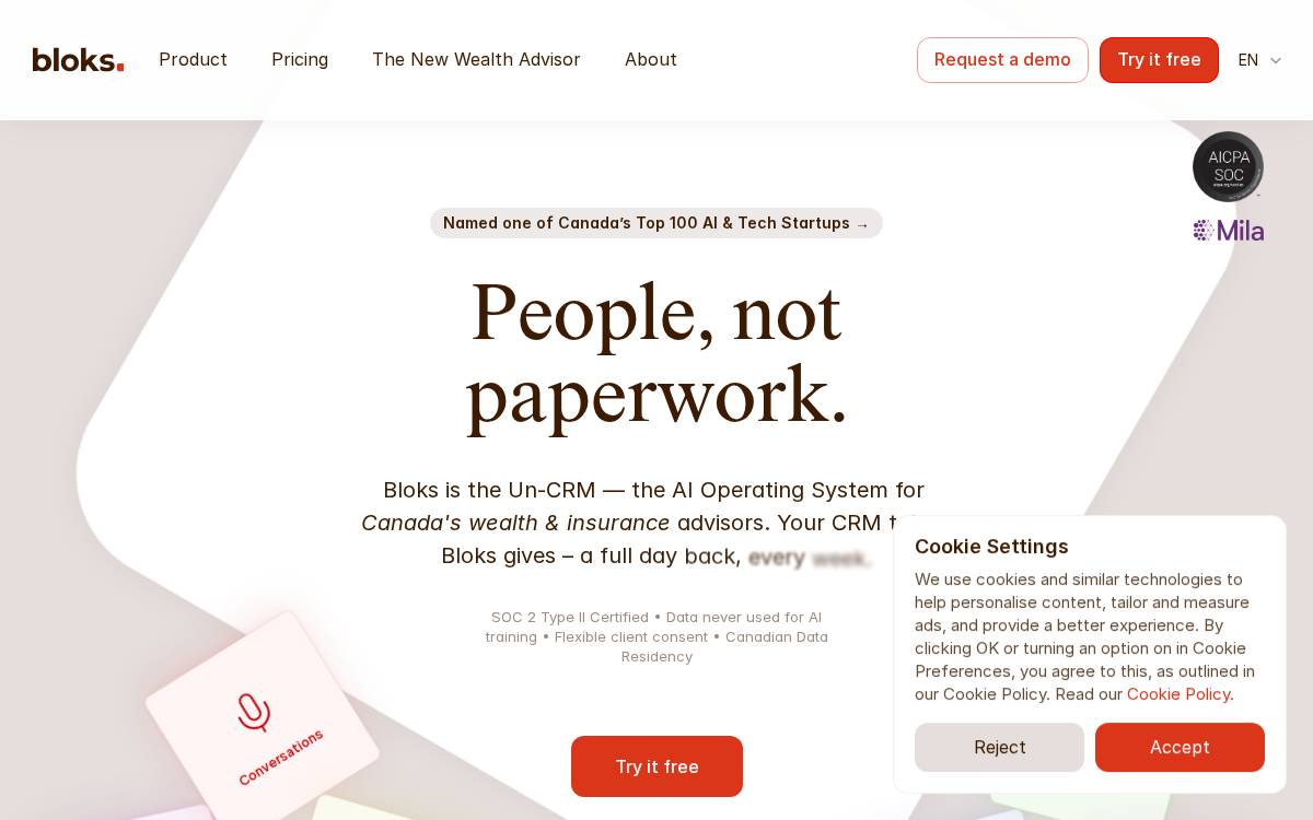 Bloks website preview