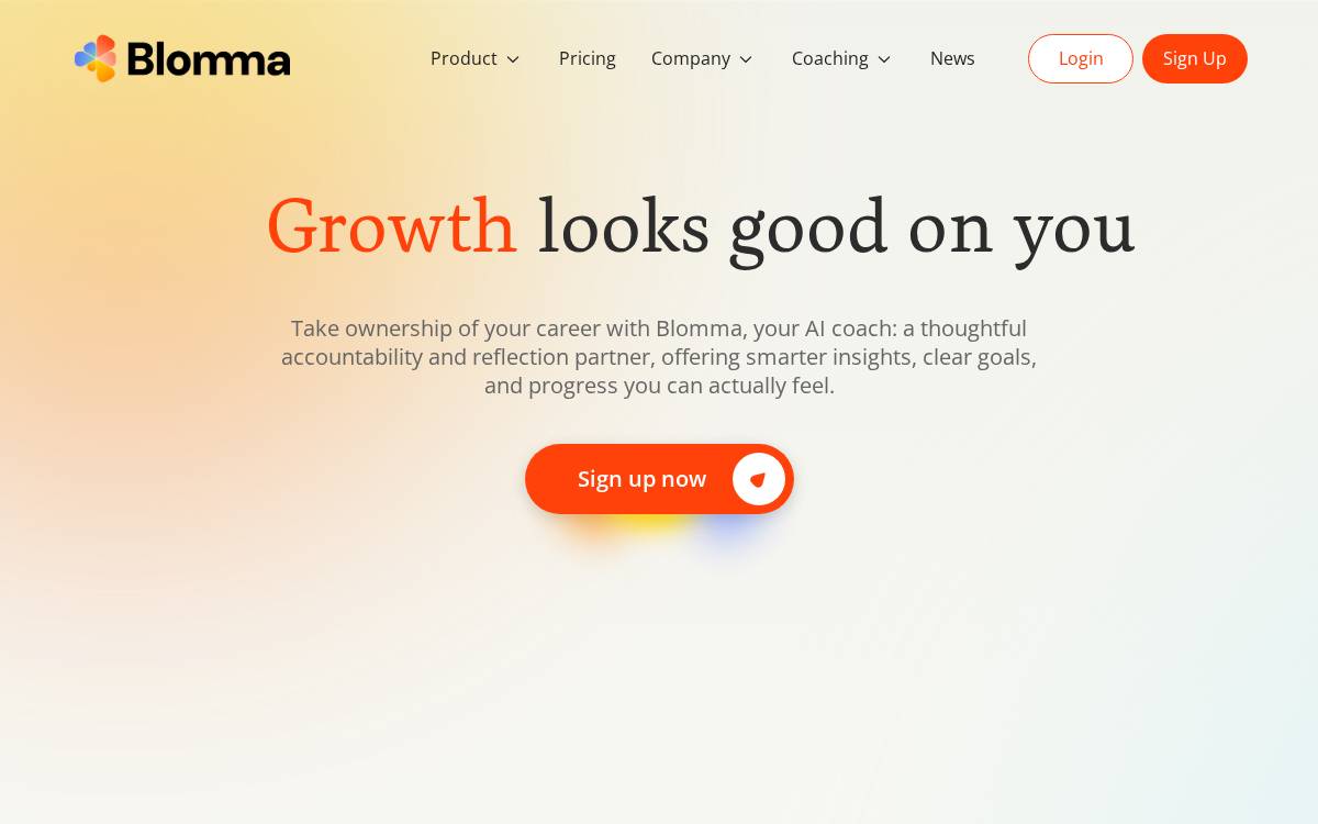 Blomma website preview