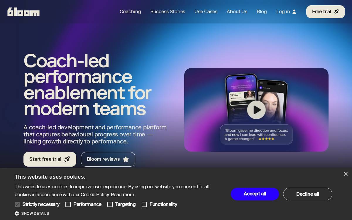 Bloom website preview