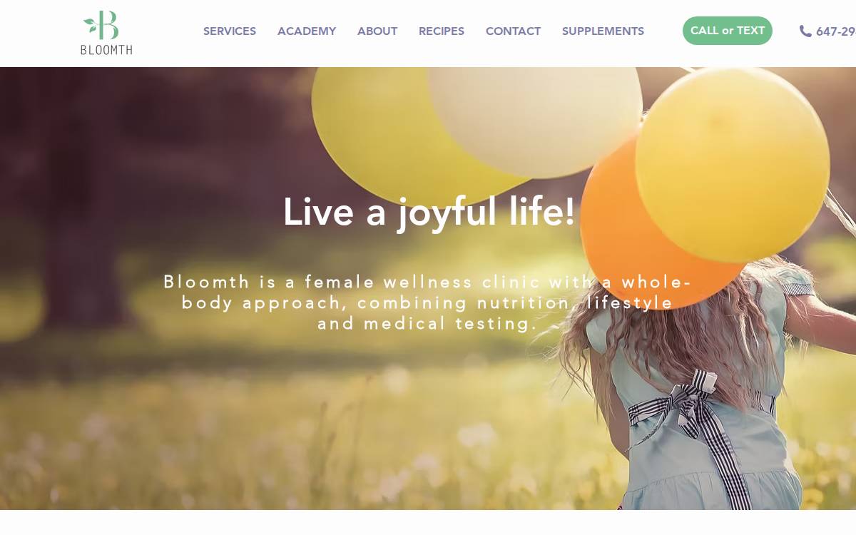 Bloomth website preview