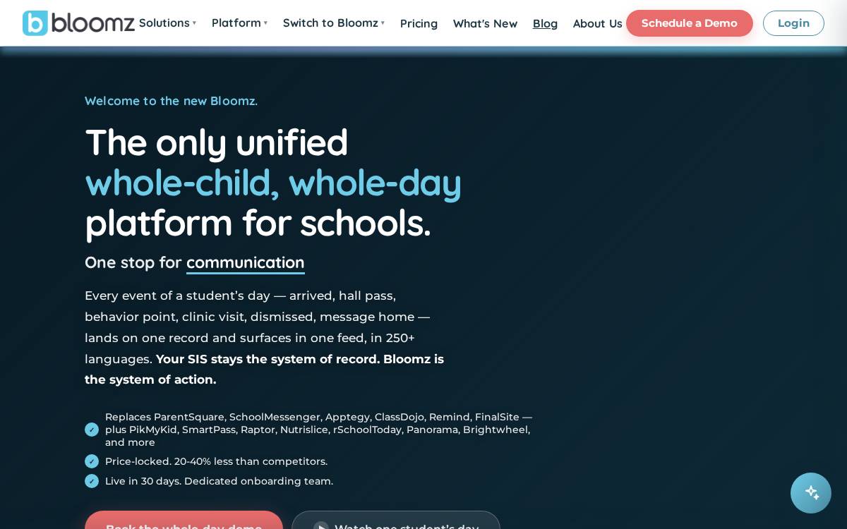 Bloomz website preview