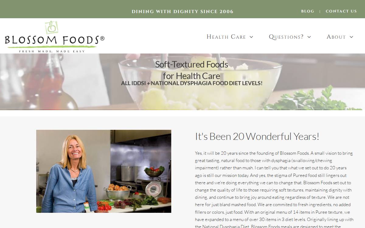 Blossomfoods website preview