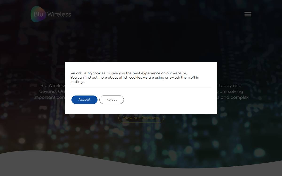 Blu Wireless website preview