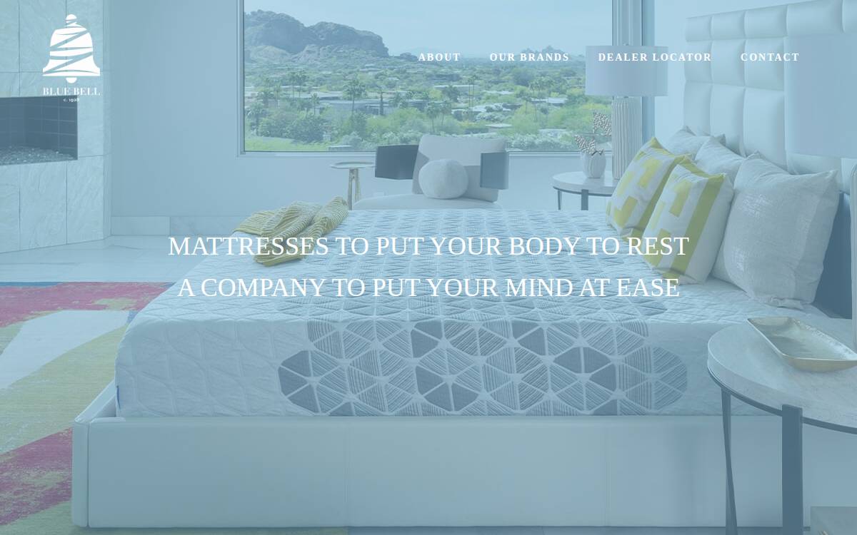 Blue Bell Mattress website preview