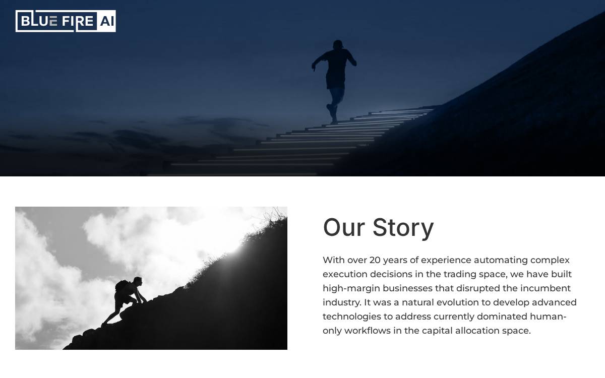 Blue Fire AI website preview