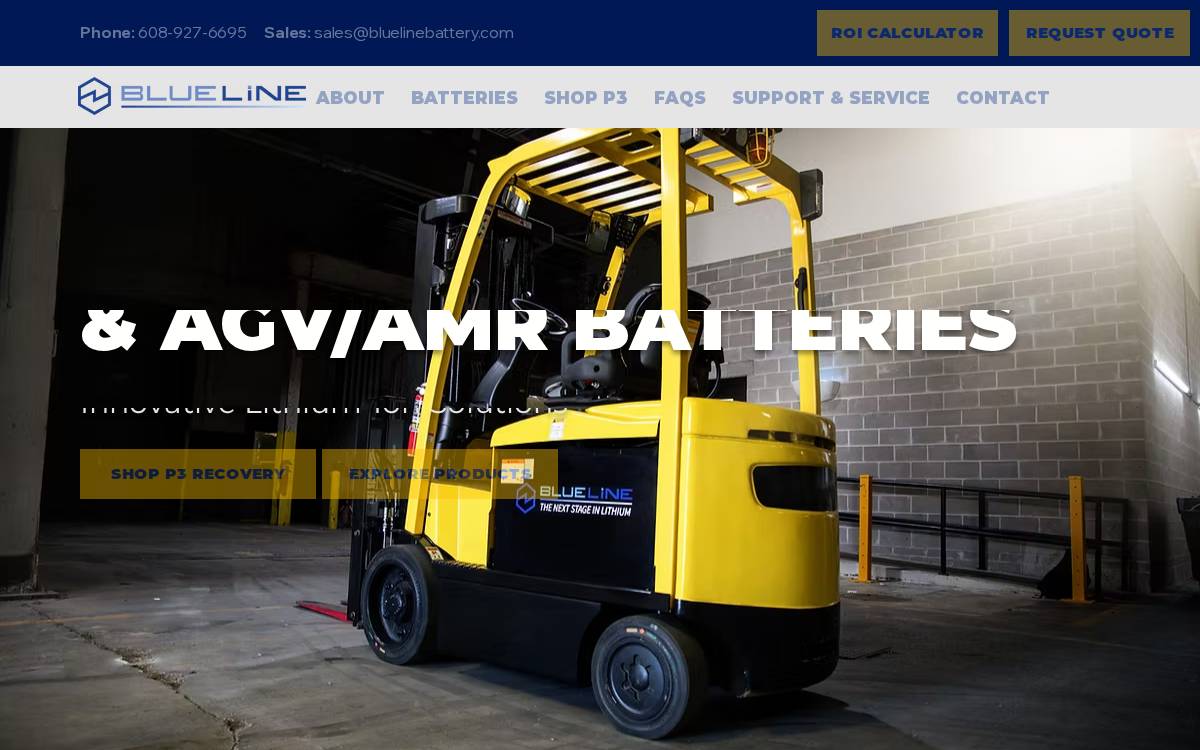 Blue Line Battery website preview