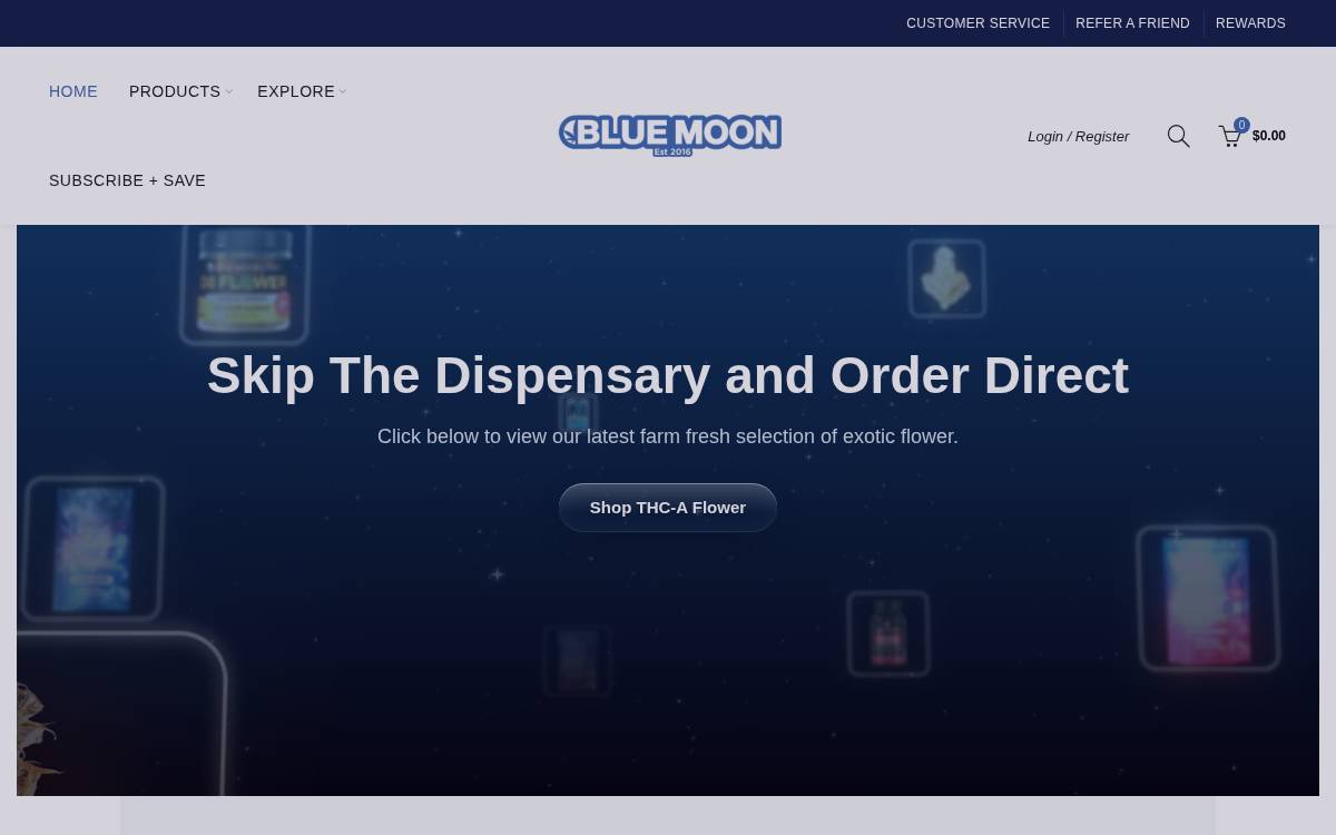 Blue Moon Hemp website preview