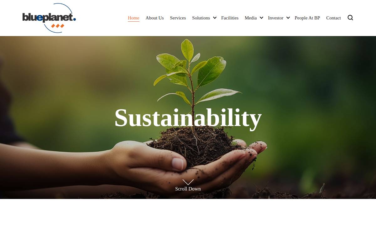 Blue Planet website preview
