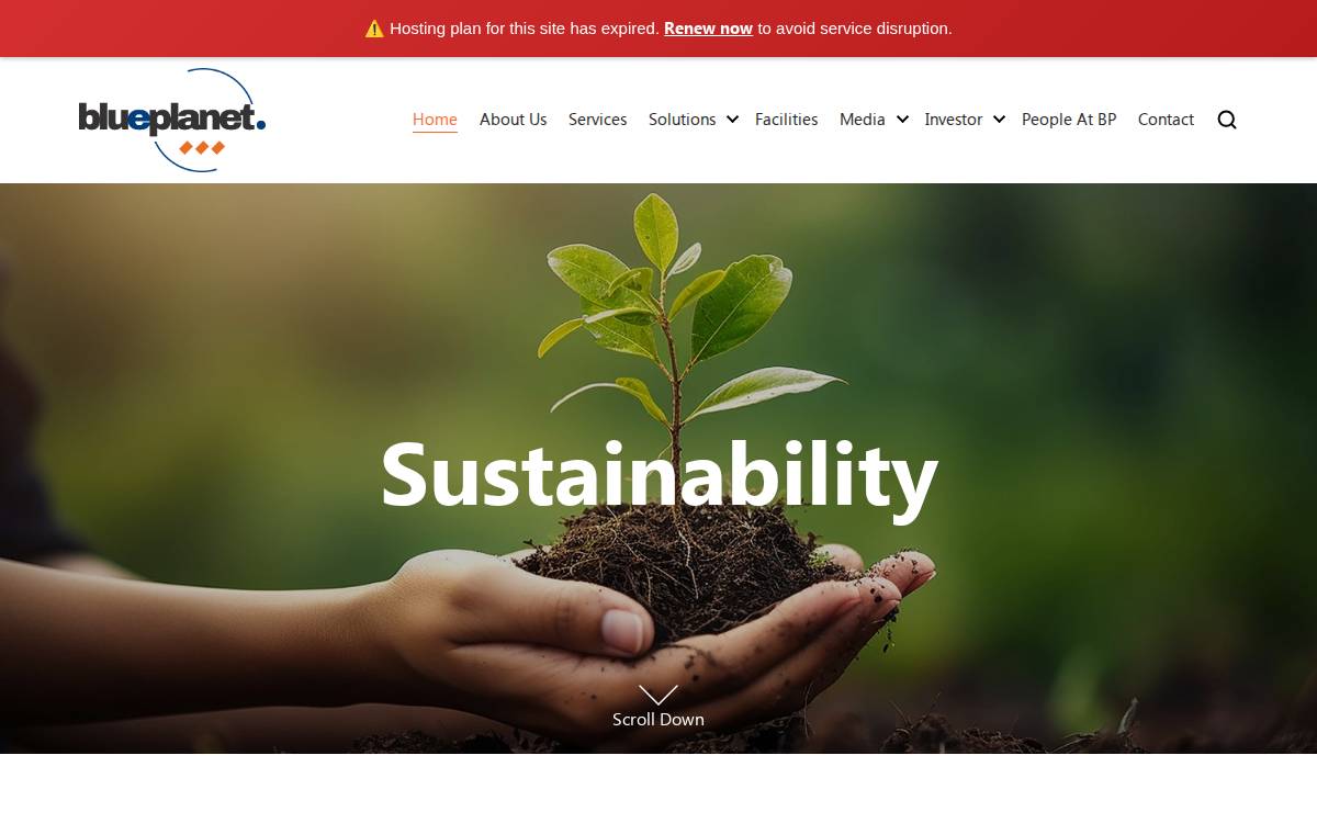 Blue Planet website preview