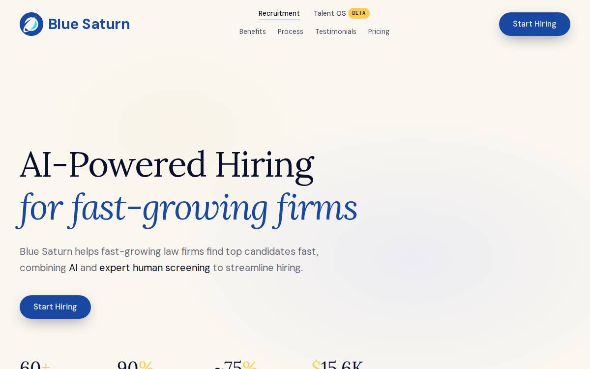 Blue Saturn website preview