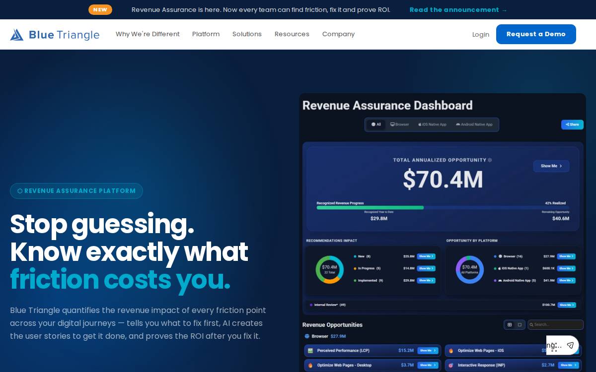 Blue Triangle Technologies website preview