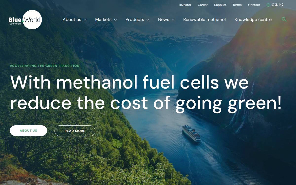Blue World Technologies website preview