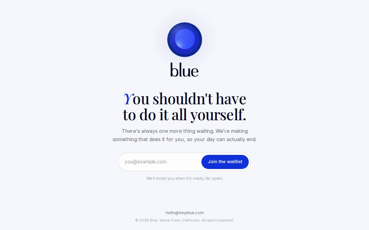 Blue website preview