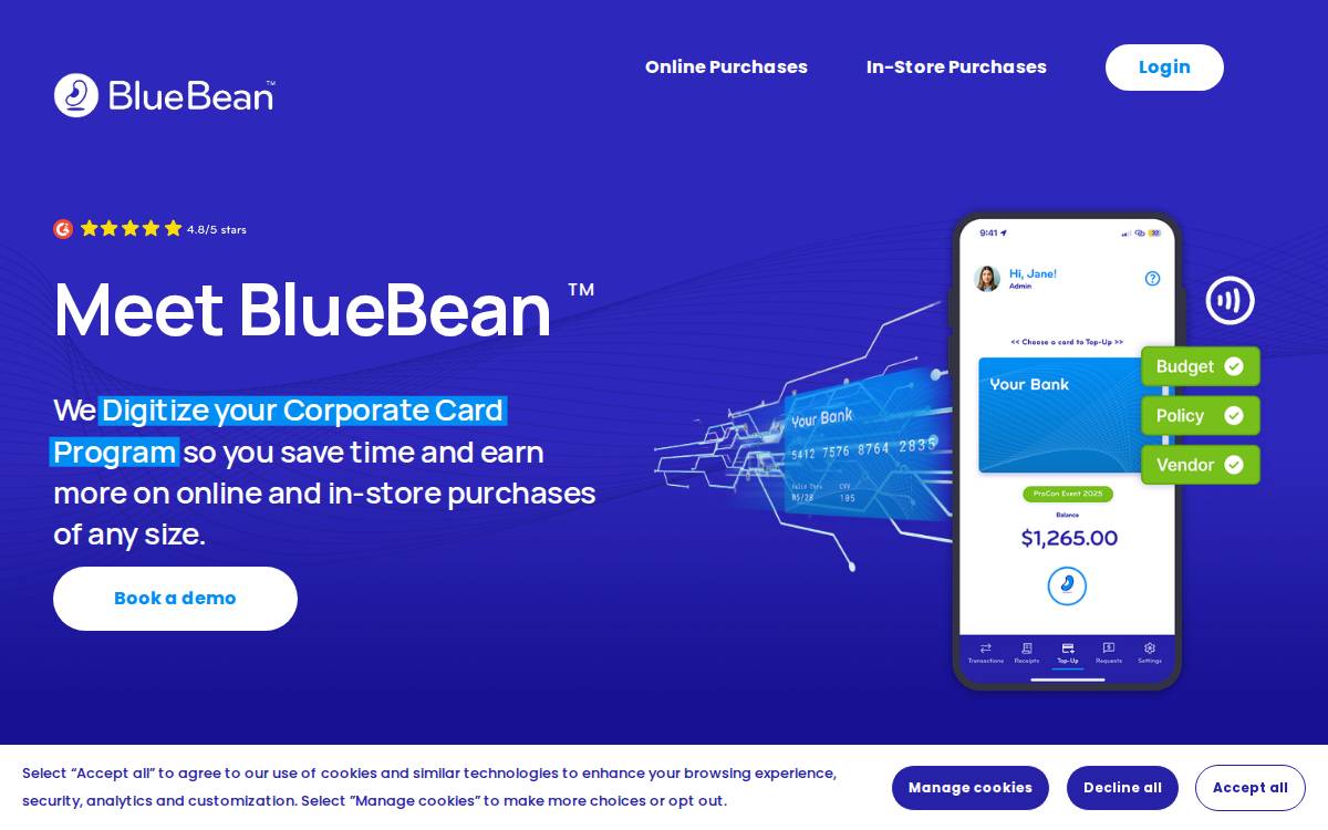 BlueBean website preview