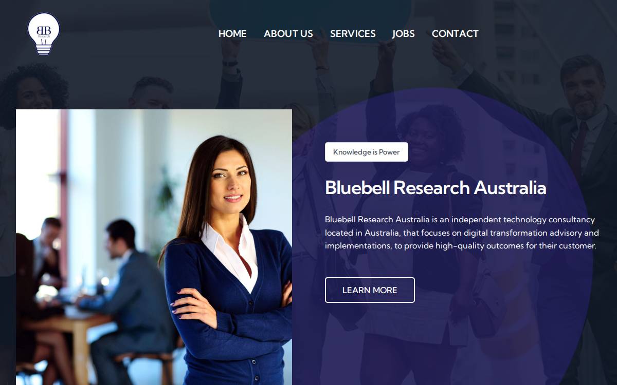 Bluebell Research Australia website preview