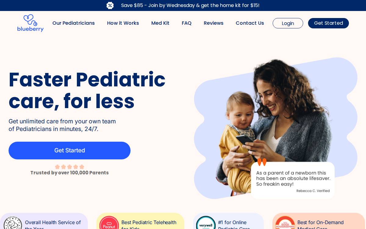 Blueberry Pediatrics website preview
